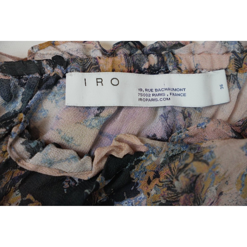 IRO Energy One Shoulder Floral Romper Pink Nude Silk Look Size 36 US 4 - Picture 3 of 6